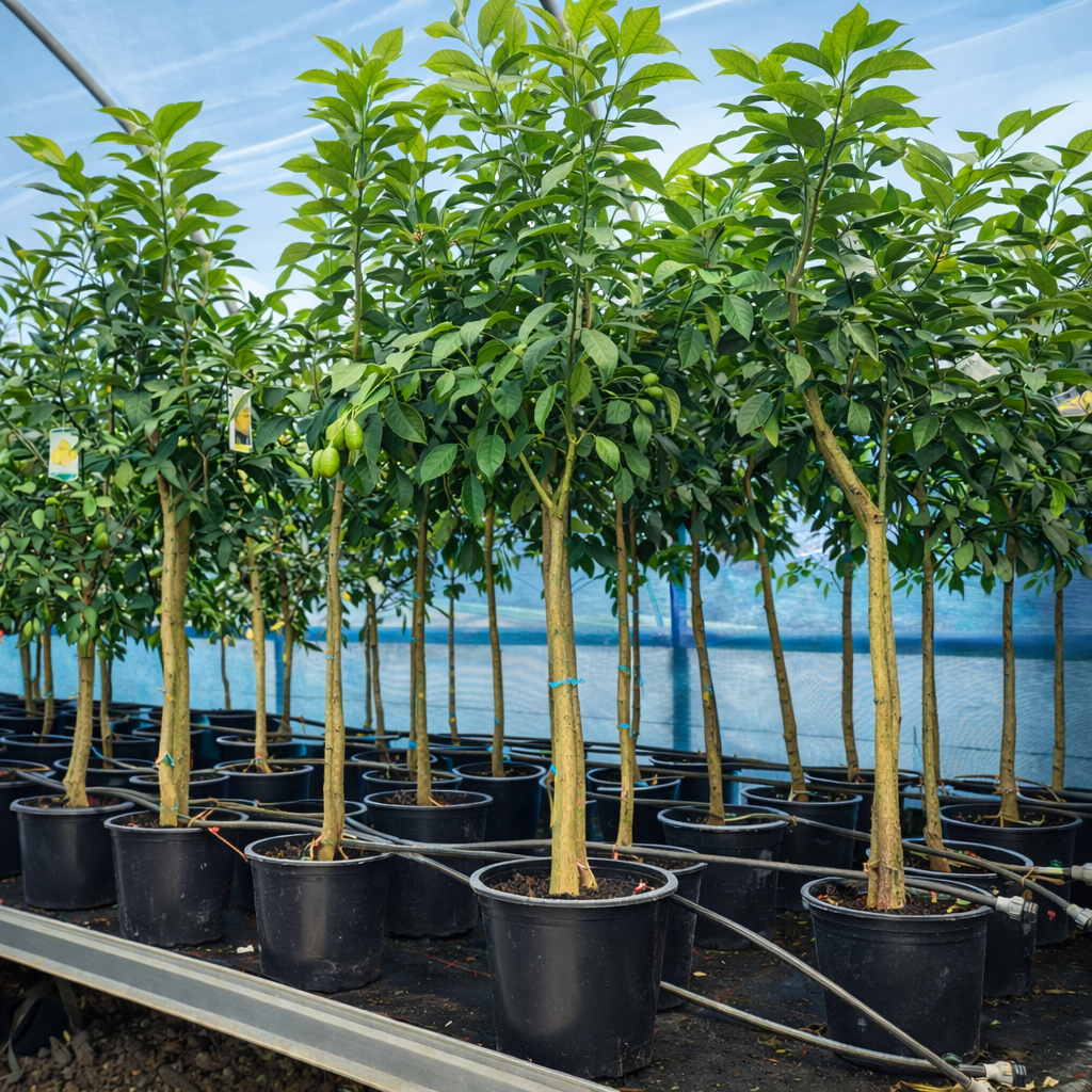 Zitronenbaum Citrus limon Sorte Eureka 8-10 cm Stu. 160-180 cm Gesamthöhe